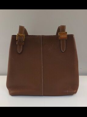 Burberrys Leather Tote with Gold Hardware